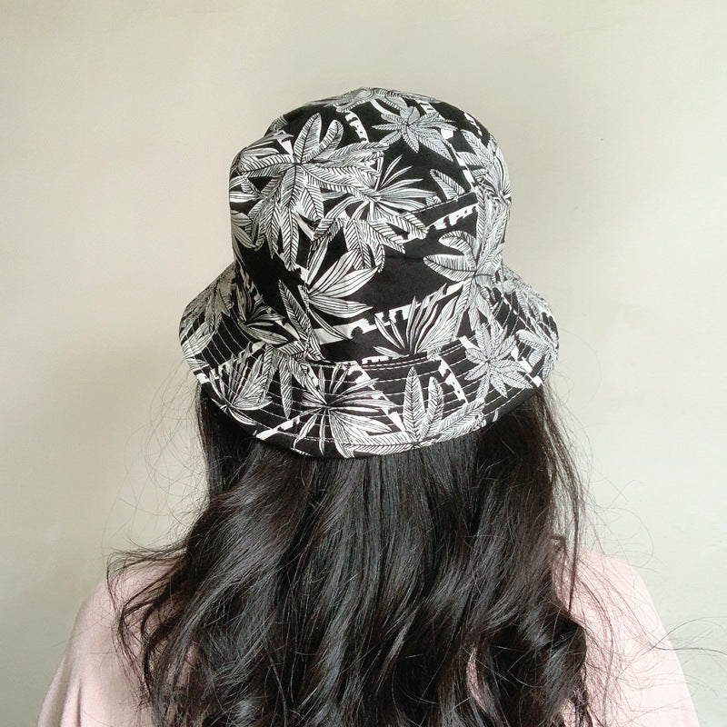 Bucket Hat Fishing Cap Cotton Print Fisherman Hat Fu Hat Female Summer Outdoor Leisure Sun Hat