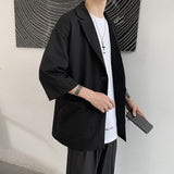 Men Shirts Short Sleeve Shirt 3/4 Sleeve Loose