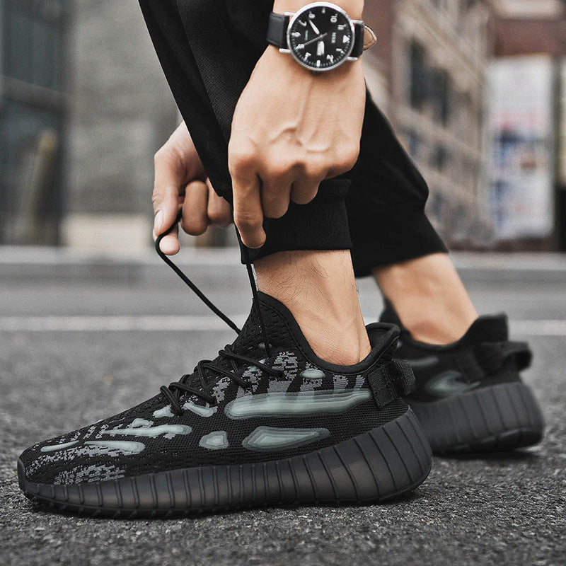Men's Casual Luminous Flyknit Soft Large Size Leisure Sports Fashionable Men's Shoes