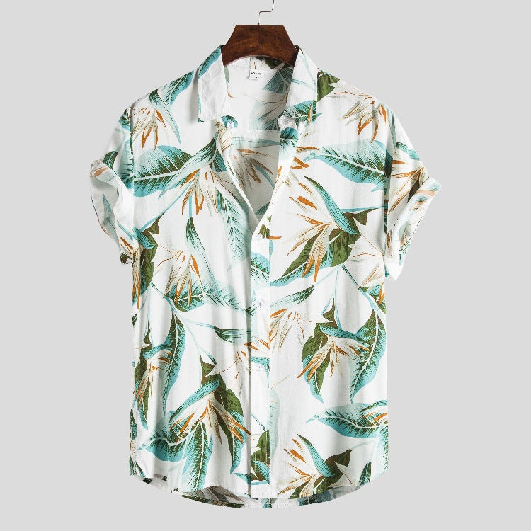 Camp Collar Shirt Short Sleeve Printed Shirt
