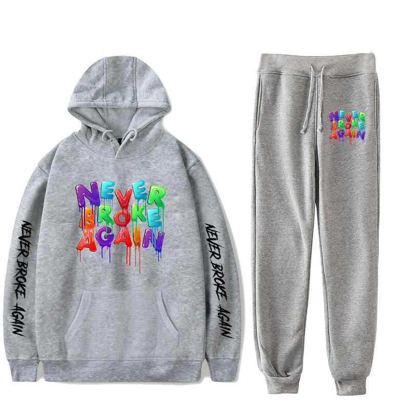 Never Broke Again Hoodie Hoodie Sweater Ankle Banded Pants Casual Suit
