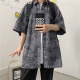 Men's Shirt Tie-Dyed Loose Half-Sleeve Shirt
