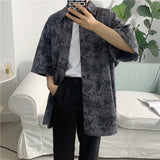 Men's Shirt Tie-Dyed Loose Half-Sleeve Shirt