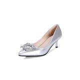 Red Bottom Heels Pointed-Toe Low Heel Shallow Mouth Transparent Women's Mesh Shoes Flat High Heel