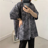 Men's Shirt Tie-Dyed Loose Half-Sleeve Shirt