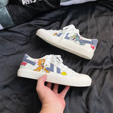 Flat Shoes Cat and Mouse Canvas Shoes Men's Cartoon Cartoon Graffiti Low-Top Sneakers Men's Shoes Trendy Shoes White Shoes Men