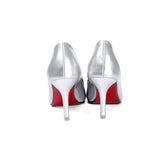 Red Bottom Heels Pointed-Toe Low Heel Shallow Mouth Transparent Women's Mesh Shoes Flat High Heel