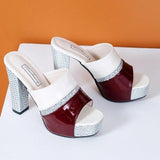 High Heels Slides Summer High Heel Thick Bottom Color Matching Fashion Sandals