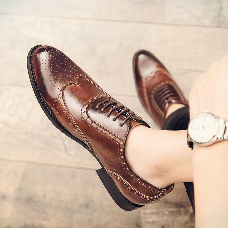 Men's Dress Shoes Classic Leather Oxfords Casual Cushioned Loafer Daily Retro Casual Daily Male