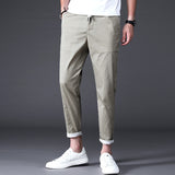 Cuffed Cargo Pants Summer Cropped Pants Men's Casual Pants Loose Thin