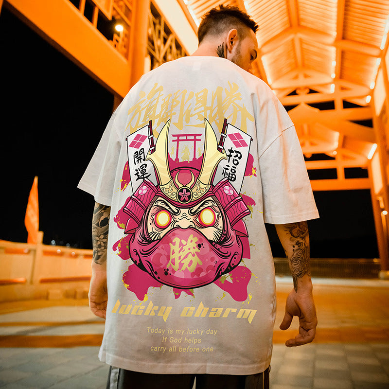 Men T-Shirts Loose Printed Oversize Half Sleeve