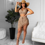 Coachella Music Festival Outfits Tassel Casual Suit Beach Swimsuit