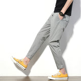 Cuffed Cargo Pants Summer Cropped Pants Men's Casual Pants Loose Thin
