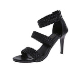 High Heels Slides Summer Large Size Stiletto Heel Woven Fashion Sandals