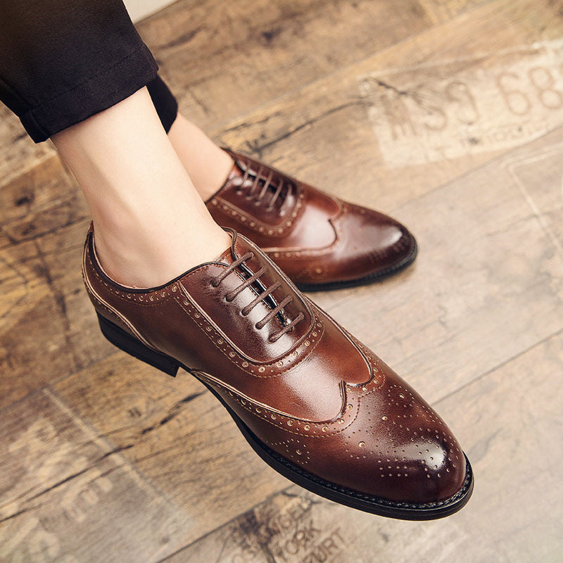 Men's Dress Shoes Classic Leather Oxfords Casual Cushioned Loafer Daily Retro Casual Daily Male
