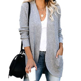 Women Cardigan Knit Sweater Autumn and Winter Women's Large Pocket Sweater Cardigan