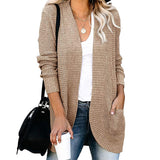 Women Cardigan Knit Sweater Autumn and Winter Women's Large Pocket Sweater Cardigan