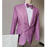 Black Tie Attire Bright Silk Suit Cover Fake Pocket Slim Fit