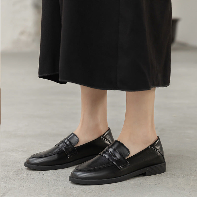 Women Black Dress Shoes Leather Shoes