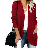 Women Cardigan Knit Sweater Autumn and Winter Women's Large Pocket Sweater Cardigan
