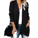 Women Cardigan Knit Sweater Autumn and Winter Women's Large Pocket Sweater Cardigan