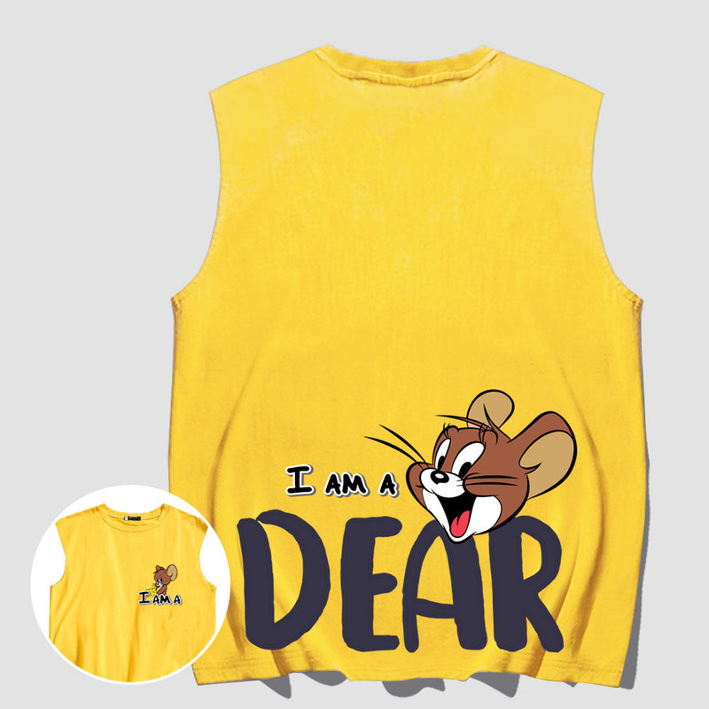 Tom And Jerry T Shirt Loose Vest Printed Cat Sleeveless