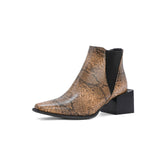 Python Boots Serpentine Ankle Boots Large Size Women's Shoes Autumn and Winter
