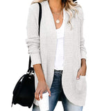 Women Cardigan Knit Sweater Autumn and Winter Women's Large Pocket Sweater Cardigan