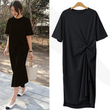 Emerald Green Dress Loose Casual French Niche