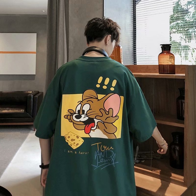 Tom And Jerry T Shirt Cat And Mouse Half Sleeve Loose