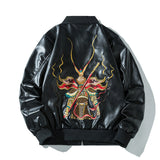 Varsity Jacket Men'S Leather Jacket Embroidered Baseball Uniform Coat