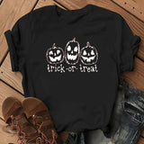 Halloween Costumes Pumpkin Face Pattern Printed Short Sleeve T-shirt