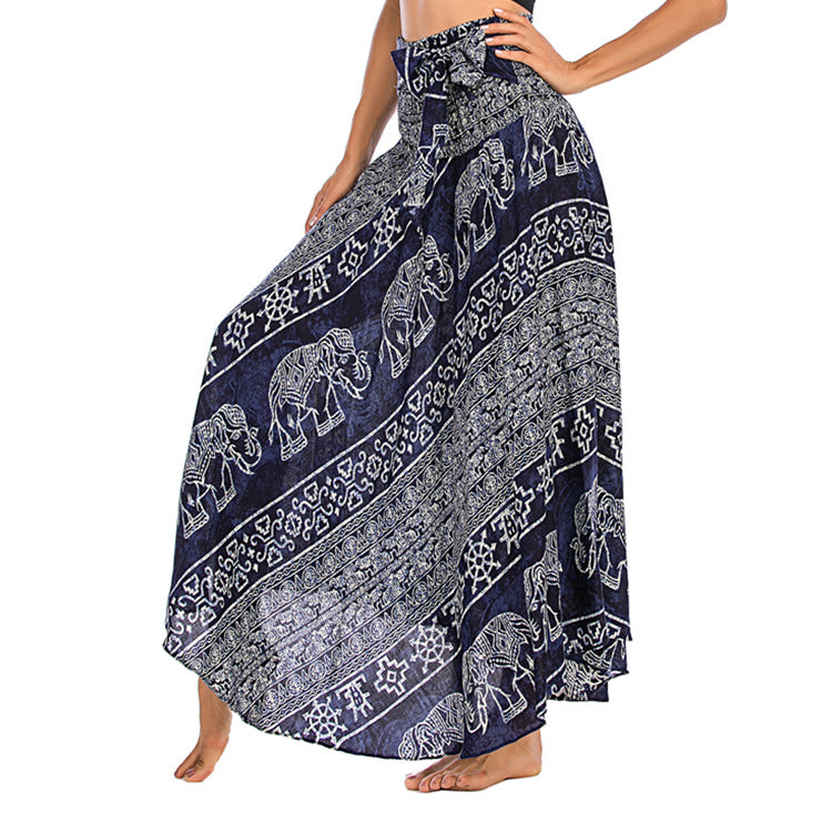 Gypsy Girl Outfits Skirt Beach Vacation Dress Two-Way Large Swing Skirt