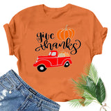 Halloween Costumes Pumpkin Printed Short Sleeve T-shirt round Neck