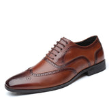Men's Dress Shoes Classic Leather Oxfords Casual Cushioned Loafer plus Size Men's Shoes Spring and Autumn Business Leather Shoes Men