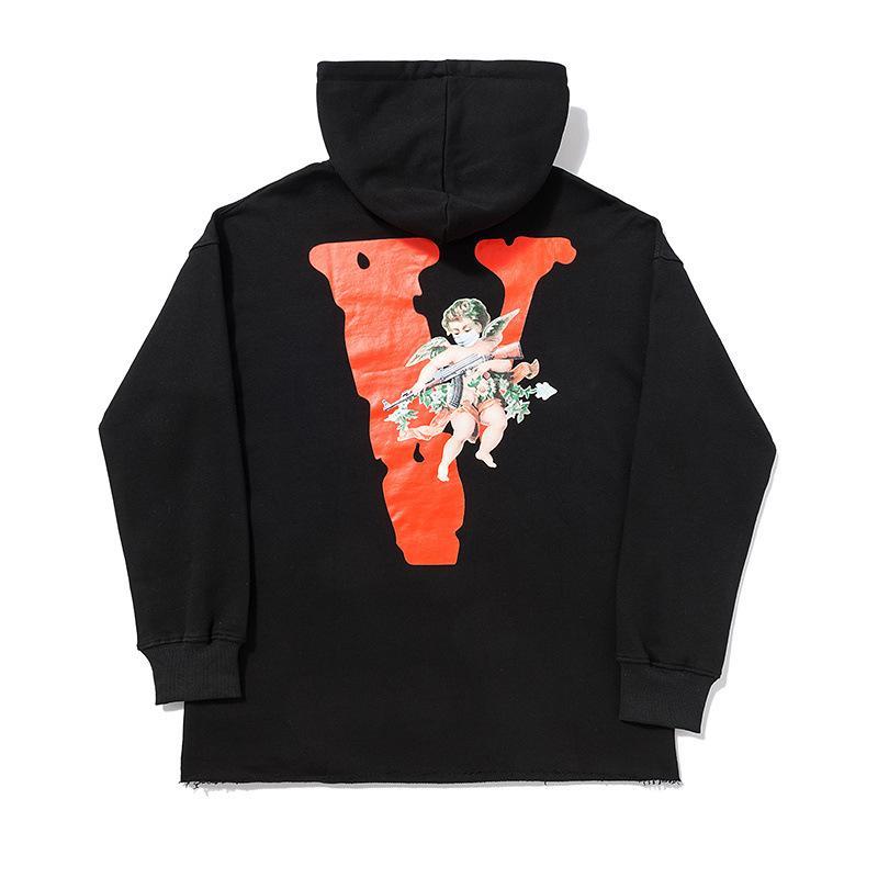 Vlone Hoodie Friends Angel V Sweater Loose Hoodie Men'S And Women'S Hem Hooded Sweater