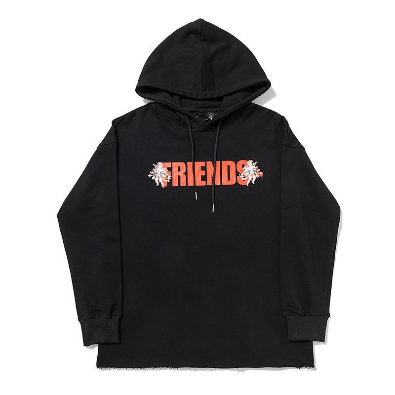 Vlone Hoodie Friends Angel V Sweater Loose Hoodie Men'S And Women'S Hem Hooded Sweater