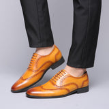 Men's Dress Shoes Classic Leather Oxfords Casual Cushioned Loafer plus Size Men's Shoes Spring and Autumn Business Leather Shoes Men