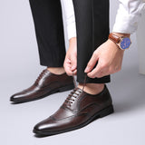 Men's Dress Shoes Classic Leather Oxfords Casual Cushioned Loafer plus Size Men's Shoes Spring and Autumn Business Leather Shoes Men