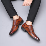 Men's Dress Shoes Classic Leather Oxfords Casual Cushioned Loafer plus Size Men's Shoes Spring and Autumn Business Leather Shoes Men