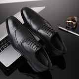 Men's Dress Shoes Classic Leather Oxfords Casual Cushioned Loafer plus Size Men's Shoes Spring and Autumn Business Leather Shoes Men