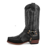 Justin Yellowstone Boots Men'S Square Toe Embroidered Men'S Leather Boots Knight Boots Warm