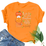 Halloween Costumes Pumpkin Smiley Face Nurse Fun Pattern Printed Short Sleeve T-shirt