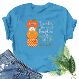Halloween Costumes Pumpkin Smiley Face Nurse Fun Pattern Printed Short Sleeve T-shirt