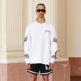 Askyurself T Shirt Letter Loose Men's and Women's Long Sleeves T-shirt