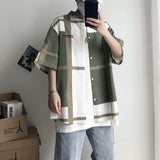 Men Shirt Short Sleeve Shirt Loose