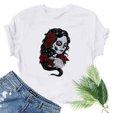 Halloween Costumes Horror Girl Printed Short Sleeve T-shirt round Neck