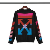 Off White Sweater Woolen Knit Arrow Men'S And Women'S Sweaters Plus Size Casual Sweatshirts Owt