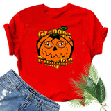 Halloween Costumes Pumpkin Head Pattern Short Sleeve T-shirt round Neck