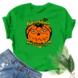 Halloween Costumes Pumpkin Head Pattern Short Sleeve T-shirt round Neck